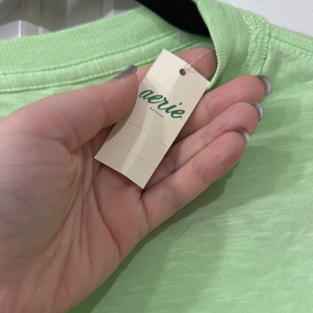 NWT aerie Lime Green T-Shirt oversized size XXS - Picture 4 of 9